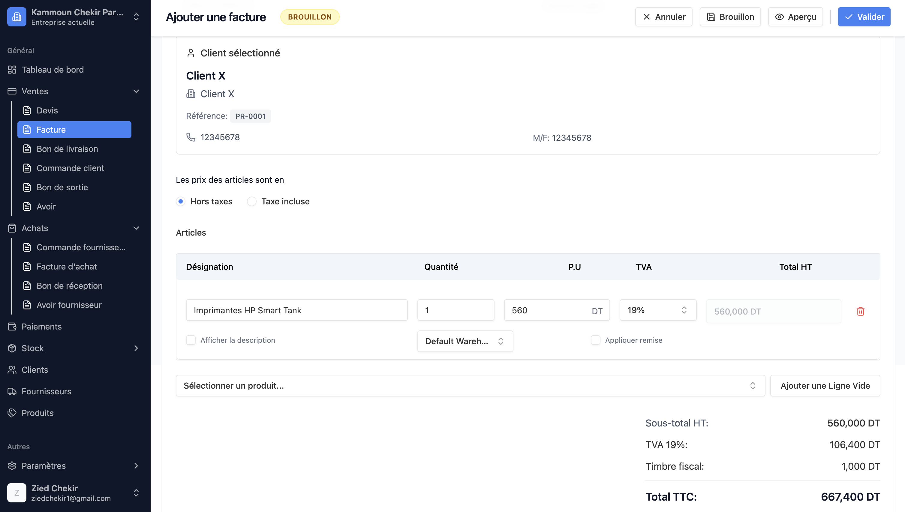 Professional Invoice Mockup